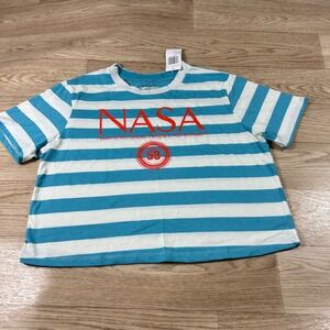 Mighty NASA Striped T-Shirt XL By Mighty Fine Short Sleeve Women